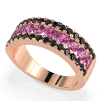 Three Row Round Half-Eternity Mahat Band