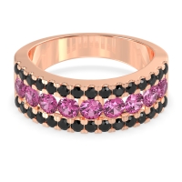 Three Row Round Half-Eternity Mahat Band