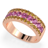 Three Row Round Half-Eternity Mahat Band