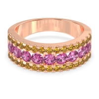 Three Row Round Half-Eternity Mahat Band