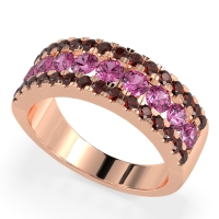 Three Row Round Half-Eternity Mahat Band