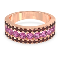 Three Row Round Half-Eternity Mahat Band