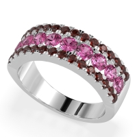 Three Row Round Half-Eternity Mahat Band