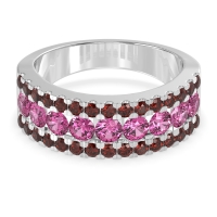 Three Row Round Half-Eternity Mahat Band