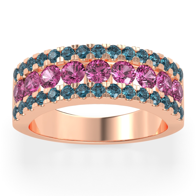 Three Row Round Half-Eternity Mahat Band