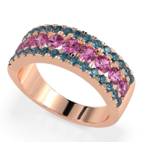 Three Row Round Half-Eternity Mahat Band