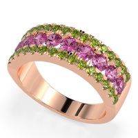 Three Row Round Half-Eternity Mahat Band