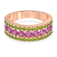 Three Row Round Half-Eternity Mahat Band