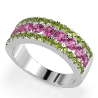 Three Row Round Half-Eternity Mahat Band