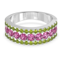 Three Row Round Half-Eternity Mahat Band