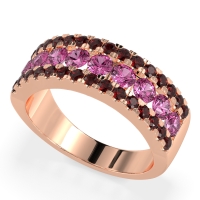 Three Row Round Half-Eternity Mahat Band