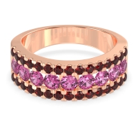 Three Row Round Half-Eternity Mahat Band