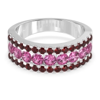 Three Row Round Half-Eternity Mahat Band