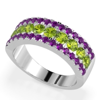 Three Row Round Half-Eternity Mahat Band