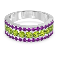 Three Row Round Half-Eternity Mahat Band