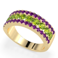 Three Row Round Half-Eternity Mahat Band