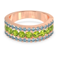 Three Row Round Half-Eternity Mahat Band