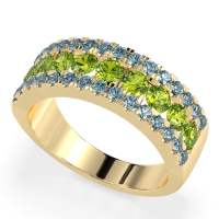 Three Row Round Half-Eternity Mahat Band