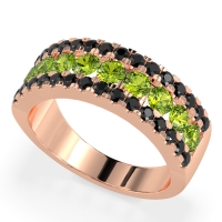 Three Row Round Half-Eternity Mahat Band