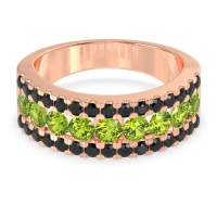 Three Row Round Half-Eternity Mahat Band