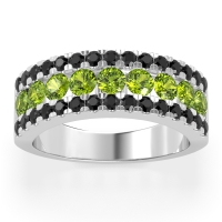 Three Row Round Half-Eternity Mahat Band