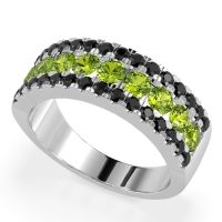 Three Row Round Half-Eternity Mahat Band