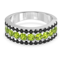 Three Row Round Half-Eternity Mahat Band