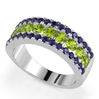 Three Row Round Half-Eternity Mahat Band