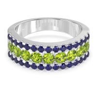 Three Row Round Half-Eternity Mahat Band