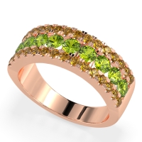 Three Row Round Half-Eternity Mahat Band