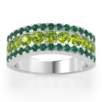 Three Row Round Half-Eternity Mahat Band