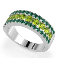 Three Row Round Half-Eternity Mahat Band