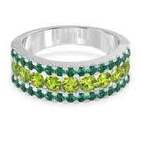 Three Row Round Half-Eternity Mahat Band