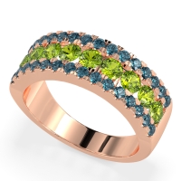 Three Row Round Half-Eternity Mahat Band