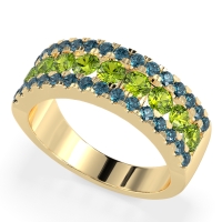 Three Row Round Half-Eternity Mahat Band