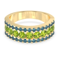 Three Row Round Half-Eternity Mahat Band