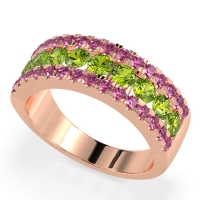 Three Row Round Half-Eternity Mahat Band