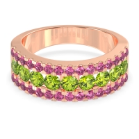 Three Row Round Half-Eternity Mahat Band