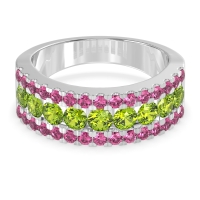 Three Row Round Half-Eternity Mahat Band