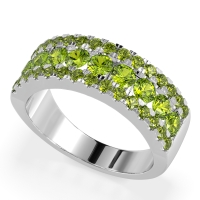 Three Row Round Half-Eternity Mahat Band