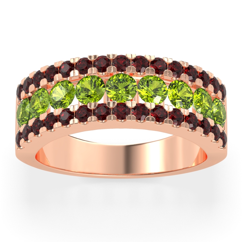 Three Row Round Half-Eternity Mahat Band