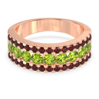 Three Row Round Half-Eternity Mahat Band