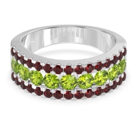 Three Row Round Half-Eternity Mahat Band