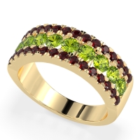 Three Row Round Half-Eternity Mahat Band