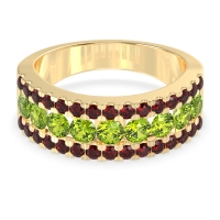 Three Row Round Half-Eternity Mahat Band