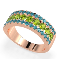 Three Row Round Half-Eternity Mahat Band