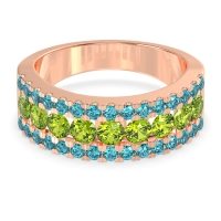 Three Row Round Half-Eternity Mahat Band