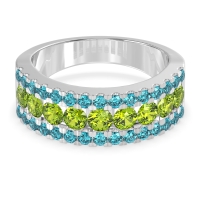 Three Row Round Half-Eternity Mahat Band