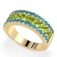 Three Row Round Half-Eternity Mahat Band