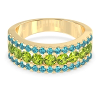 Three Row Round Half-Eternity Mahat Band